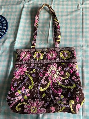 Vera Bradley Retired Purple Punch Shoulder Tote